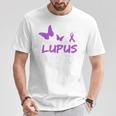 Lupus Warrior パープルバタフライ&リボン ポケット付き Tシャツ 面白い贈り物