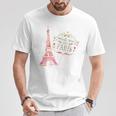 Meet Me In Paris 水彩プリントtシャツ エッフェル塔 Tシャツ 面白い贈り物