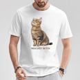 Mischief In Fur 猫写真 キジトラ 猫好き ネタ 猫しもべ 猫飼い 猫依存症 猫オーナー Tシャツ 面白い贈り物