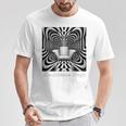 Monochrome Magic 幾何学トリックアート 長袖tシャツ Tシャツ 面白い贈り物