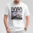 Nasaアポロ11号の月面宇宙飛行士の有名なワームロゴ Tシャツ 面白い贈り物