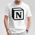 Notion アプリ All Notion Lovers Notion Aesthetic Notionユーザー Tシャツ 面白い贈り物