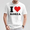 Red Heart I Love Korea Tシャツ 面白い贈り物
