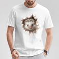 Retrato De Erizo Con Diseño De Animal Y Erizo Camiseta unisex Regalos divertidos