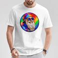 Santaclaus Rainbow 長袖tシャツ Tシャツ 面白い贈り物