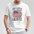 She Loves Jesus And America Too Usa Flag 4Th Of July T-Shirt Unique Gifts