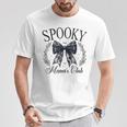 Spooky Mamas Club ソーシャル ハロウィン ダークコケット ブラック リボン Tシャツ 面白い贈り物