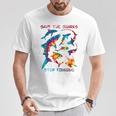 Stop Finning ジンベエザメ シュモクザメサメの種類タイダイ 長袖tシャツ Tシャツ 面白い贈り物
