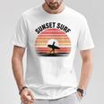 Sunseturf サーフボード ビンテージサーフィン サーファー用 Tシャツ 面白い贈り物