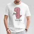 Tea Rex ユーモラスパン。 Tシャツ 面白い贈り物