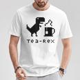 Tea Rex Pixel 8ビットゲーム恐竜 Tシャツ 面白い贈り物