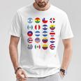 Todas Banderas Latinoamericanas Países Banderas Latinoamerica Camiseta unisex Regalos divertidos