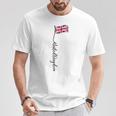 Uk United Kingdomignature ユニオンジャックフラッグポール背面に Tシャツ 面白い贈り物