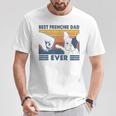 Vintage Best Frenchie Dad Ever Bulldog Francese Papà Natale Maglietta Regalos divertidos