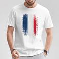 Vintage France Distressed Flag Illustration Graphic s Tシャツ 面白い贈り物
