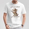 You 'Ve Just Buttered Your Last Biscuit Meow Cowboy Cat Meme 長袖tシャツ Tシャツ 面白い贈り物