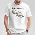 「本当は働きたくない」猫 文字入り おもしろ 筆文字 面白い 服 面白い Tシャツ 面白い贈り物