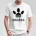 【バックプリント・背中側】Asides アシデス 足です。肉球です。【変なtシャツ屋】スポーツ ブランド パロディ 面白 長袖tシャツ Tシャツ 面白い贈り物