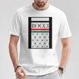 【バックプリント・背中側】Bocci ぼっち ロゴ 総柄 イタリア国旗風【変なtシャツ】陰キャ ブランド パロディ 面白 Tシャツ 面白い贈り物