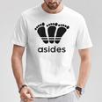 【バックプリント・背中側】アシデス Asides 足です。【変なデザイン屋さん】スポーツ ブランド パロディ 面白 Tシャツ 面白い贈り物