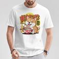 かわいい 柴犬 ラーメン好き おもしろい 日本犬 長袖tシャツ Tシャツ 面白い贈り物
