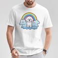 かわいいボロネーゼ犬 レインボークラウド カラフル カワイイ 子犬好き Tシャツ 面白い贈り物