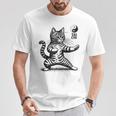 かわいい猫 太極拳 武道 陰陽 Tシャツ 面白い贈り物