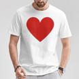かわいい赤ミニマリスト ハート Tシャツ 面白い贈り物