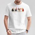 かわいい鶏 洋画 恋 春 パステル Tシャツ 面白い贈り物