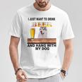 ただビール飲みたい&吊るしw おれのシベリアンハスキー Tシャツ 面白い贈り物