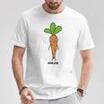 にんじん 人参 顔 イラスト かわいい おもしろ 簡単 シンプル ゆるい 野菜 Tシャツ 面白い贈り物