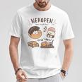 ねこぺん日和 ドーナツ Tシャツ 面白い贈り物