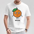 みかん Mikan 顔 イラスト かわいい おもしろ 面白い 簡単 シンプル ゆるい 果物 Tシャツ 面白い贈り物