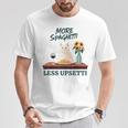 より多くのスパゲッティ、より少ないアップセッティ、イタリア料理 猫愛好家 Tシャツ 面白い贈り物