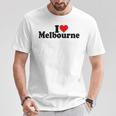 アイラブハートメルボルンオーストラリア Tシャツ 面白い贈り物