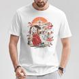 アニメ 女の子 日本 バックプリント Tシャツ 面白い贈り物