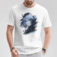 アニメ 漫画 グラフィック 青い目 アート アニメ Tシャツ 面白い贈り物