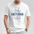 アムステルダム バイク シティ アムステルダム バイクタウン オランダの国旗 Tシャツ 面白い贈り物