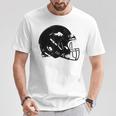 アメフト ヘルメット スケッチ アメリカンフットボール トレーニング Tシャツ 面白い贈り物