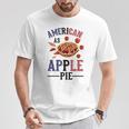 アメリカ国旗-アメリカン・アズ・アップルパイ Tシャツ 面白い贈り物