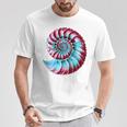 アンモナイトスパイラル貝殻 長袖tシャツ Tシャツ 面白い贈り物