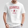 インディアナポリス インディアナ州 ヴィンテージ スポーツ デザイン レッド プリント Tシャツ 面白い贈り物