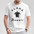 ウミガメ アロハ ハワイ Hi ハワイアンアイランド ホヌ ビンテージ クール Tシャツ 面白い贈り物