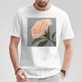 オリジナル現代アート「ピーチローズ」 Tシャツ 面白い贈り物