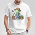 カメは農夫、かわいいデザイン。 Tシャツ 面白い贈り物