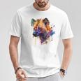 カラフルなハイエナプレデター 水彩画携帯電話ケース Tシャツ 面白い贈り物