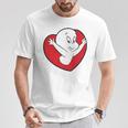 キャスパー・ザ・フレンドリー・ゴースト バレンタインデーのフロント&バック Tシャツ 面白い贈り物