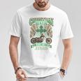 キリスト教バイカーライドウィズジーザスオートバイバックプリントデザイン Tシャツ 面白い贈り物