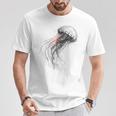 クラゲ 図面 グラフィック 動物 アート クラゲ Tシャツ 面白い贈り物