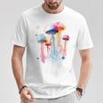 クラゲ 幾何学 動物 カラフル 抽象 アート クラゲ Tシャツ 面白い贈り物